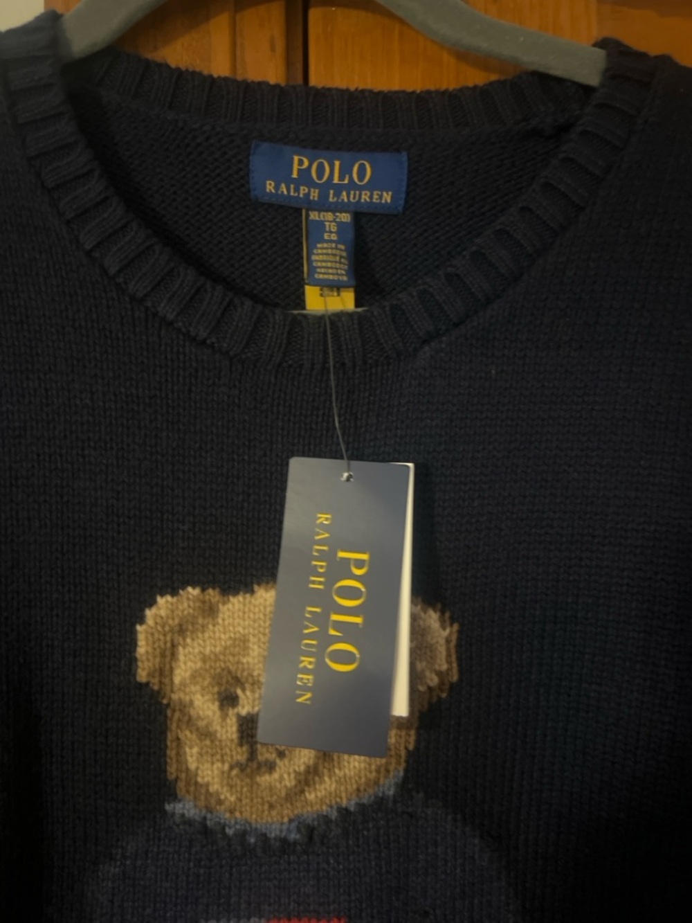 NWT Polo Ralph Lauren Polo Bear Sweater Navy Big Boys XL (18-20) - Picture 3 of 5